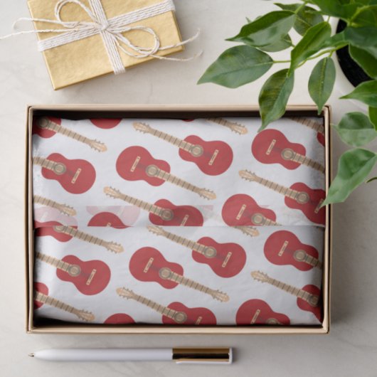 Red Guitar Pattern Tissuepapier (Geschenk)