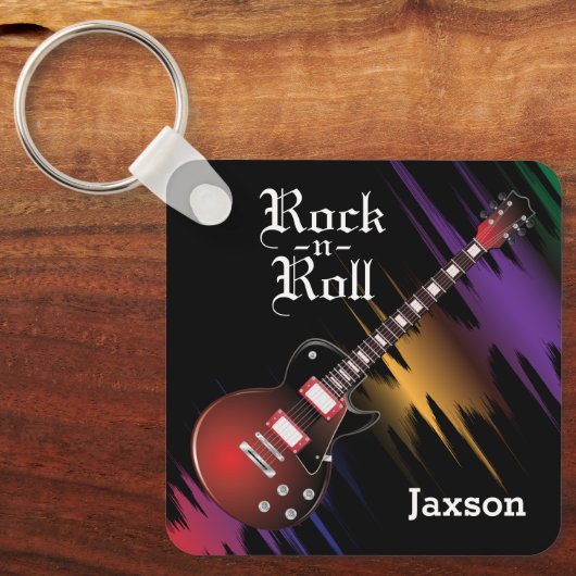 Red Guitar - Personaliseren Sleutelhanger (Voorkant)