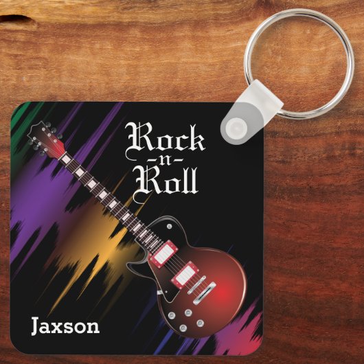 Red Guitar - Personaliseren Sleutelhanger (Achterkant)