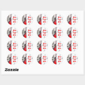 Red Guitar Piano Keys en Note Ronde Sticker (Vel)