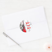 Red Guitar Piano Keys en Note Ronde Sticker (Envelop)