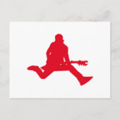 Red Guitar Player Silhouette Briefkaart (Voorkant)