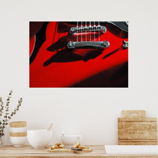 Red Guitar Poster (Keuken)