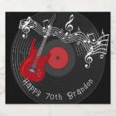 Red Guitar Rock Music Album Verjaardag Bier Etiket (Enkel label)