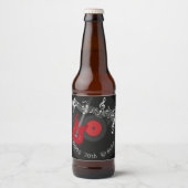Red Guitar Rock Music Album Verjaardag Bier Etiket (Voorkant)
