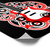 Red Guitar Rock Star Sweet 16 Banner Poster (Hoek)