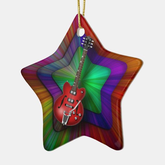 Red Guitar Star Ornament (Links)