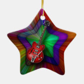 Red Guitar Star Ornament (Achterkant)