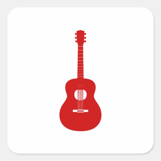 Red Guitar Sticker - muziekliefhebber Acoustic Ele (Voorkant)