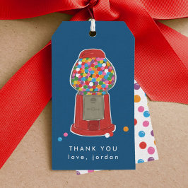 Red Gumball Machine Snoep Bubble Gum Dank u Cadeaulabel