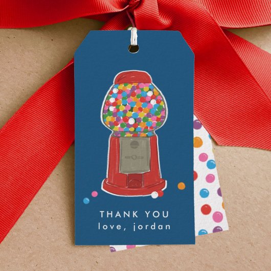 Red Gumball Machine Snoep Bubble Gum Dank u Cadeaulabel