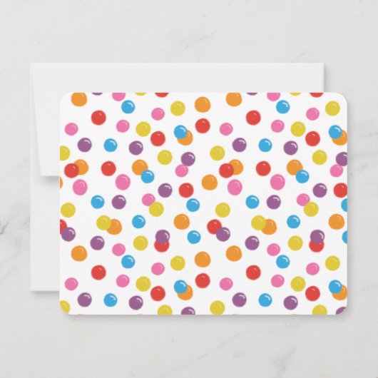 Red Gumball Machine Snoep Bubble Gum Dank u Notitiekaartje (Achterkant)