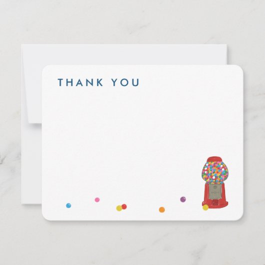Red Gumball Machine Snoep Bubble Gum Dank u Notitiekaartje (Voorkant)