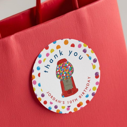 Red Gumball Machine Snoep Bubble Gum Dank u Ronde Sticker