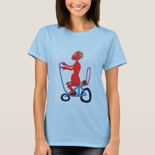 Red Guy On Bike T-shirt (Voorkant)
