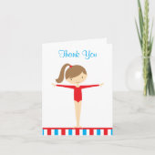 Red Gymnastics Girl Bedankt Opmerking Kaart (Voorkant)