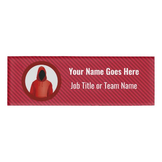 Red Hacking Team met Business Stripe en tekst Naambadge (Voorkant)