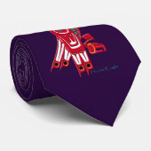 Red Haida Eagle Mode Stropdas (Opgerold)