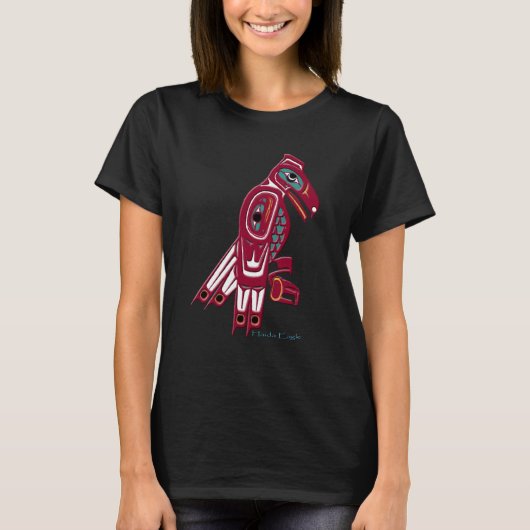 Red Haida Eagle Native American Art T-shirt (Voorkant)