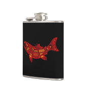 Red Haida Spirit Fish op Black Heupfles (Links)