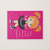 Red Hair Ballerina Gepersonaliseerd Legpuzzel (Horizontaal)