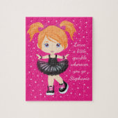 Red Hair Ballerina Gepersonaliseerd Legpuzzel (Verticaal)