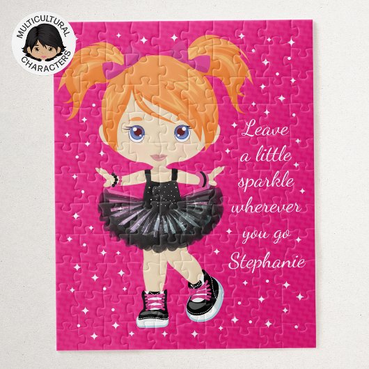 Red Hair Ballerina Gepersonaliseerd Legpuzzel