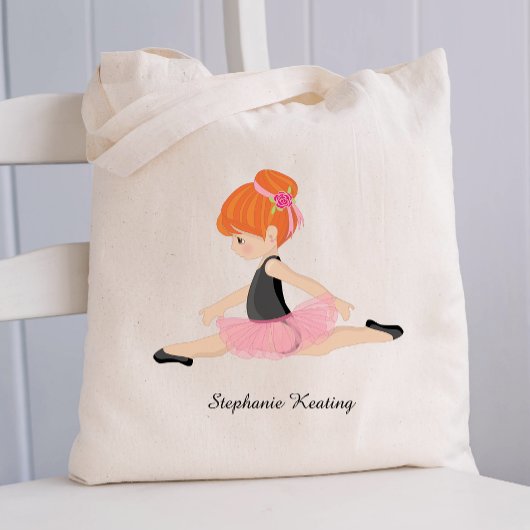 Red Hair Ballerina Gepersonaliseerd Tote Bag