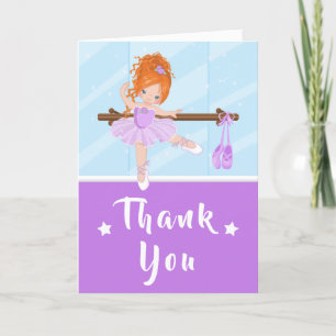 Red Hair Ballerina Paars Birthday Bedankt