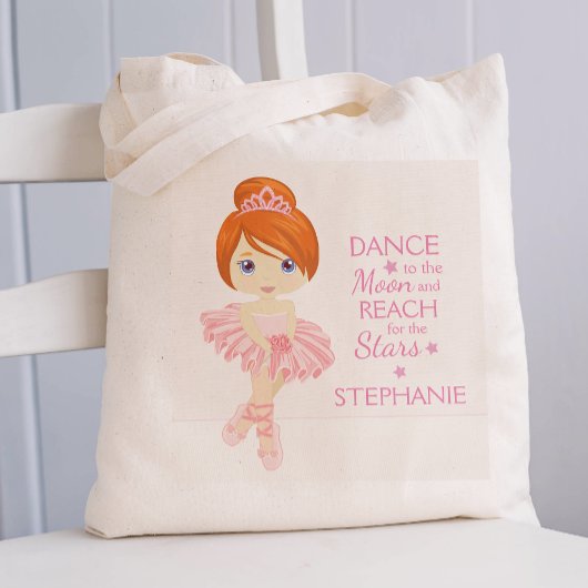 Red Hair Ballerina Tote Bag