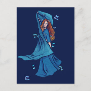 Red Hair Belly Dancer art Belly Dancing Redhead Briefkaart