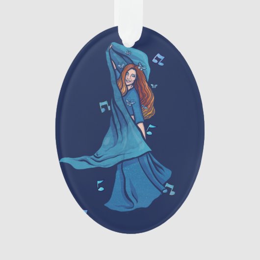 Red Hair Belly Dancer art Belly Dancing Redhead Ornament (voorkant)