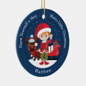 Red Hair Boy Elf Keramisch Ornament (Rechts)