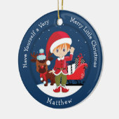 Red Hair Boy Elf Keramisch Ornament (Links)