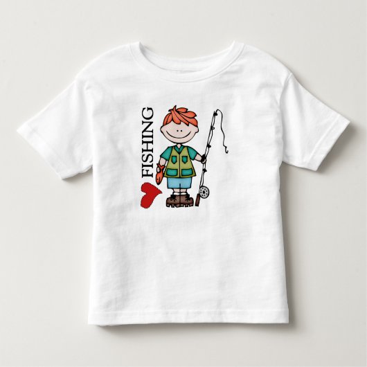 Red Hair Boy I Love Vist Kinder Shirts (Voorkant)