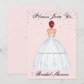 Red Hair Bride Illustration Diamonds Vrijgezellenf Kaart (Voorkant / Achterkant)