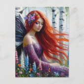 Red Hair Fairy beroemd gemaakt door Spring Birch F Briefkaart (Voorkant)