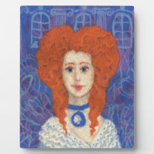 Red Hair, gember meisje rococo vezel blauw sinaasa Fotoplaat