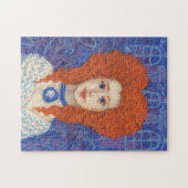 Red Hair, gember meisje rococo vezel blauw sinaasa Legpuzzel (Horizontaal)