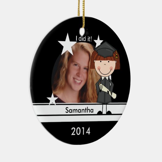 Red Hair Girl Afstuderen Foto Keepomwille Keramisch Ornament (Rechts)