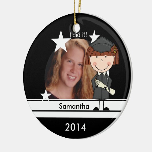 Red Hair Girl Afstuderen Foto Keepomwille Keramisch Ornament (Links)