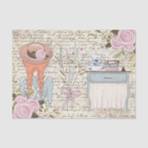  Red Hair Girl Rozen Oude Letter-lospagina