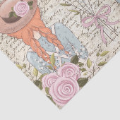  Red Hair Girl Rozen Oude Letter-lospagina Tissuepapier (Detail)