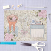  Red Hair Girl Rozen Oude Letter-lospagina Tissuepapier (Craft)