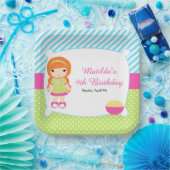 Red Hair Girl Slumber Party Papieren Bordje (Feest)