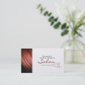 Red Hair Gold Stylist Salon Appointment Card Afsprakenkaartje (Staand voorkant)