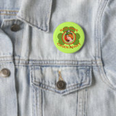 Red Hair Green Heart Ronde Button 5,7 Cm (In situ)