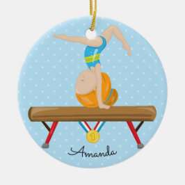 Red Hair Gymnast Gymnastics kerstversiering Keramisch Ornament