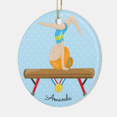 Red Hair Gymnast Gymnastics kerstversiering Keramisch Ornament (Links)