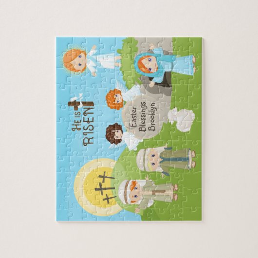 Red Hair Hij is Risen Pasen Legpuzzel (Verticaal)